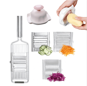 Stainless Steel Grater, Vegetable And Fruit Slicer, Peeler (Option: 3sets tools Pink hand guard) Stainless Steel Grater, Vegetable And Fruit Slicer, Peeler (Option: 3sets tools Pink hand guard)